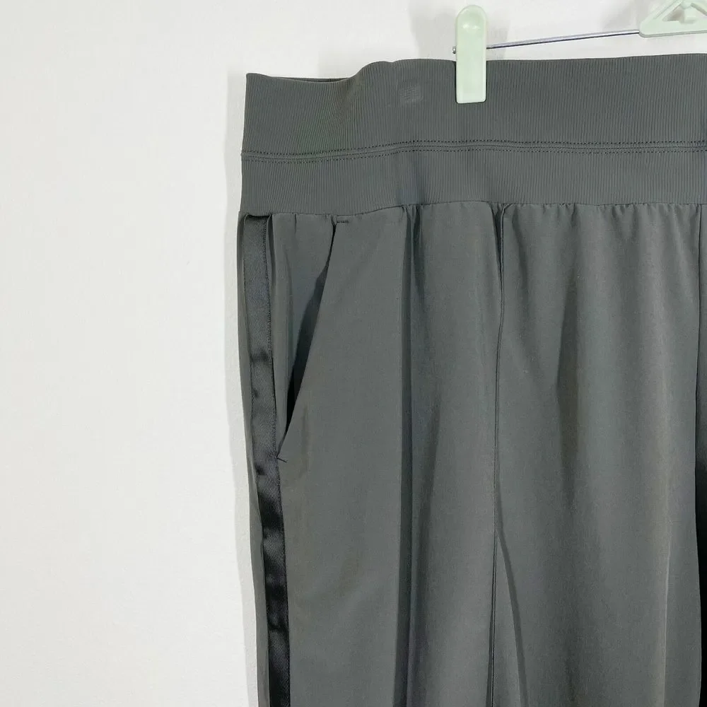 Athleta Nolita Wide Leg Pants Womens‎ Plus Size 26 Green Gray Pockets Seamed